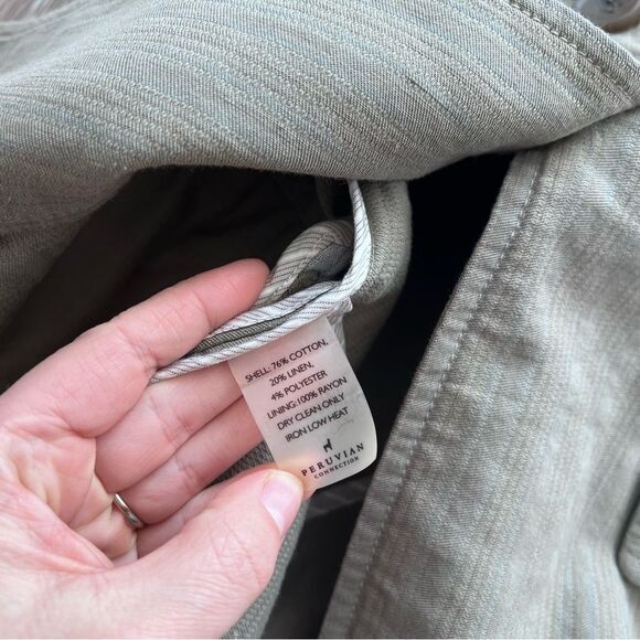 Peruvian connection linen blend striped blazer lagenlook style Women’s Size 12‎ - Picture 5 of 6